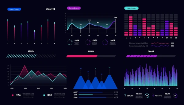 dashboard infographic interface futuristic data 600nw 2045033900